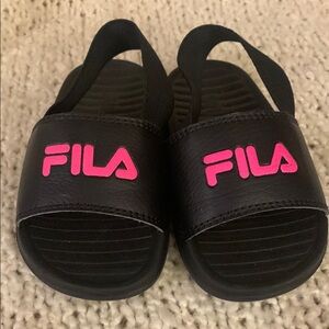 Fila Kids Black and Pink Sandals